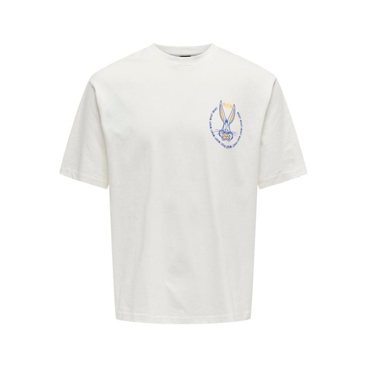 T-shirt med kortärm Herr Only & Sons Onslooney Rlx Cloud Dancer Vit