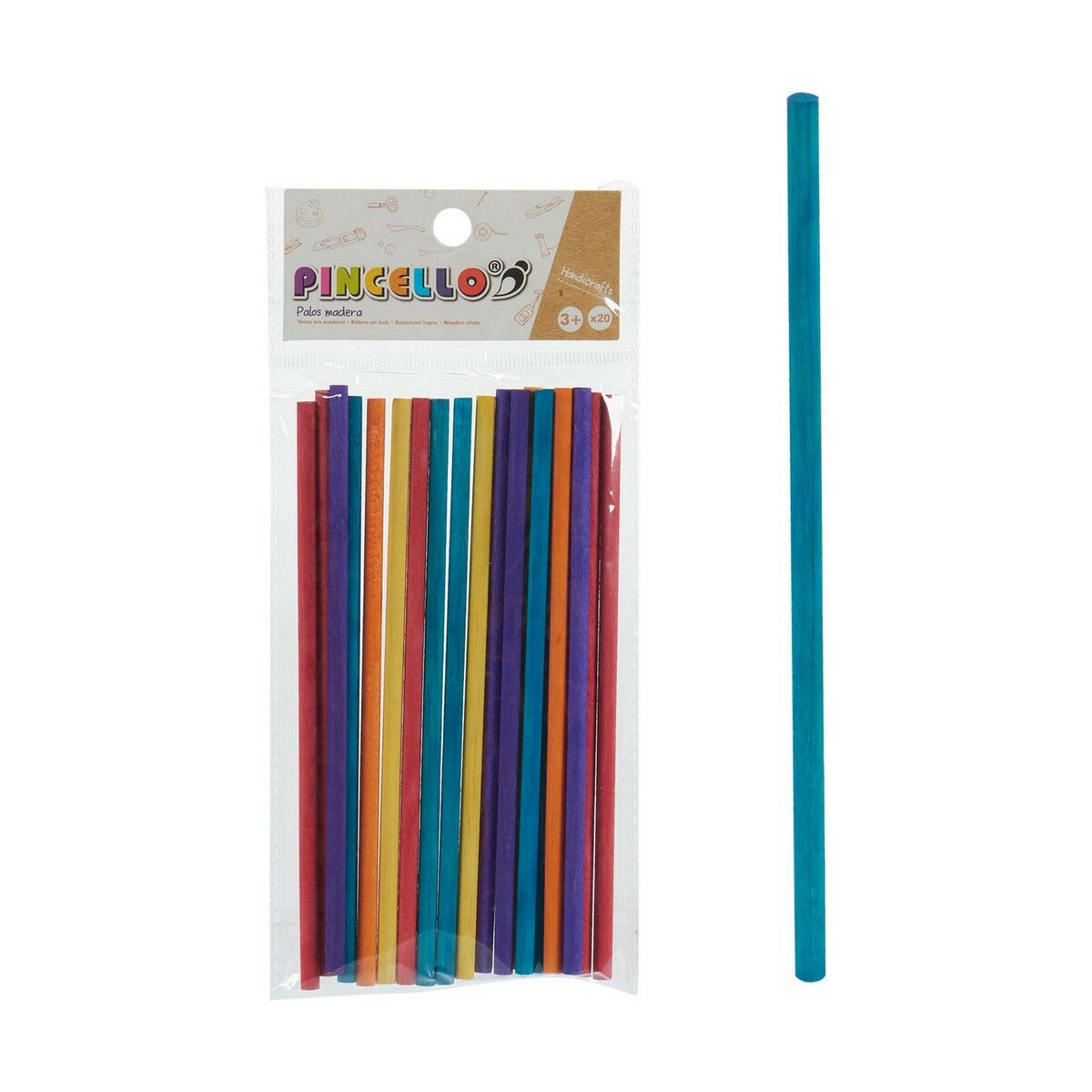 Pinnar Pincello Multicolour Trä Hantverk (12 antal) - 2