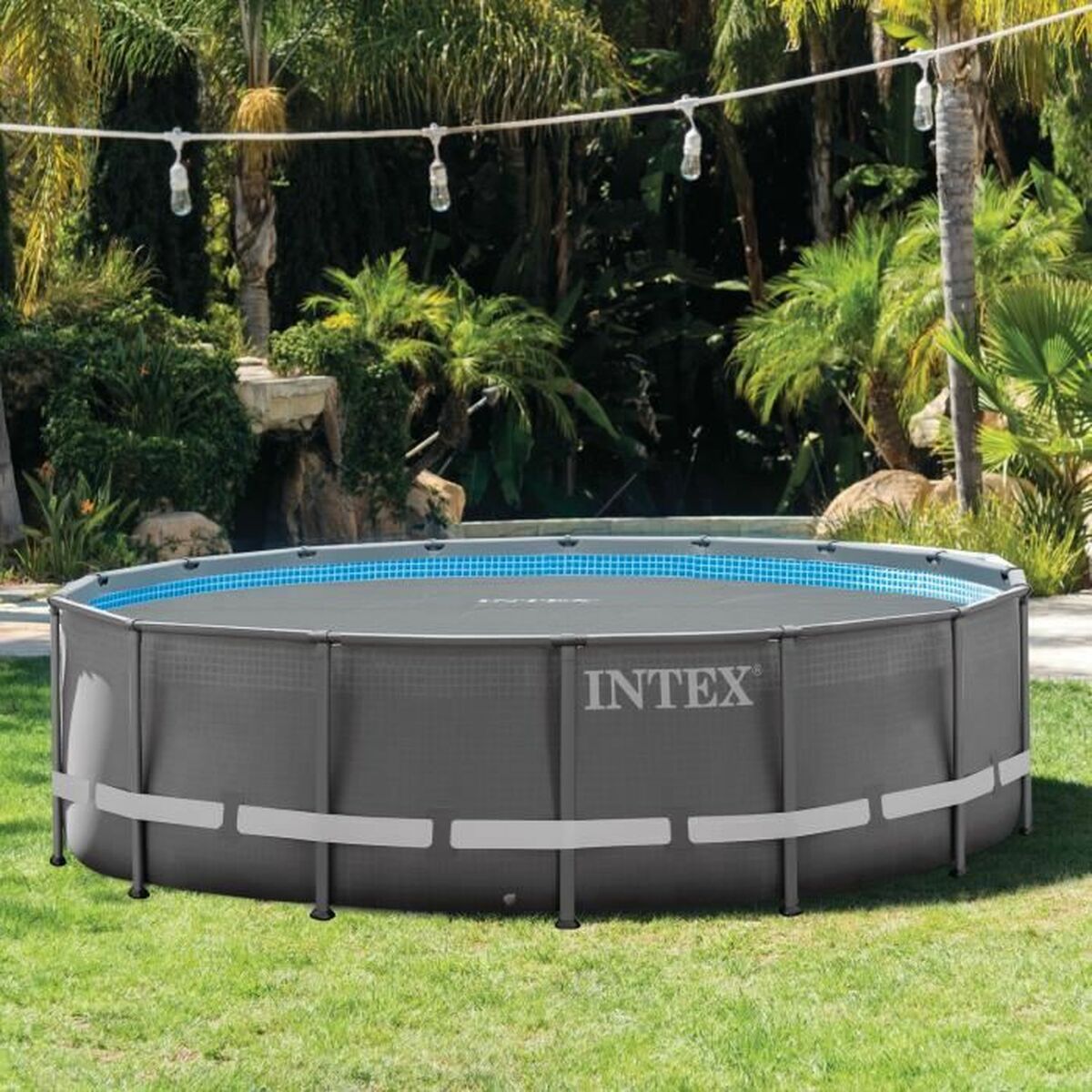 Pool Cover Intex Bubble TIME UTF00142 Grå Rund - 2