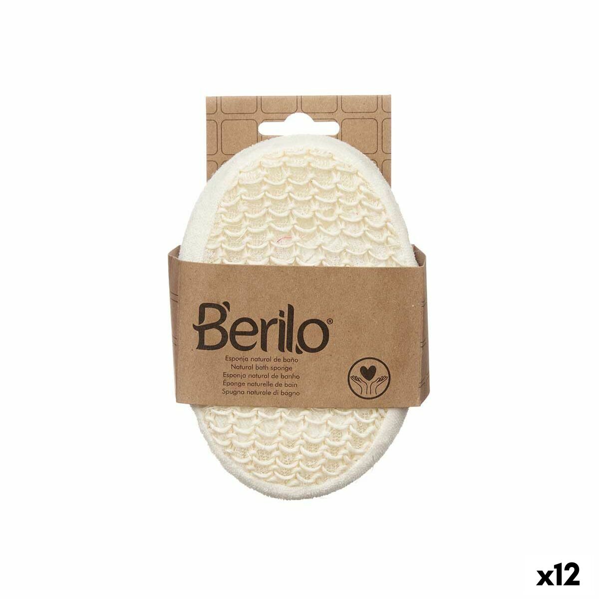 Rengöringssvamp Berilo Vit Beige 11 x 15 x 5 cm (12 antal)
