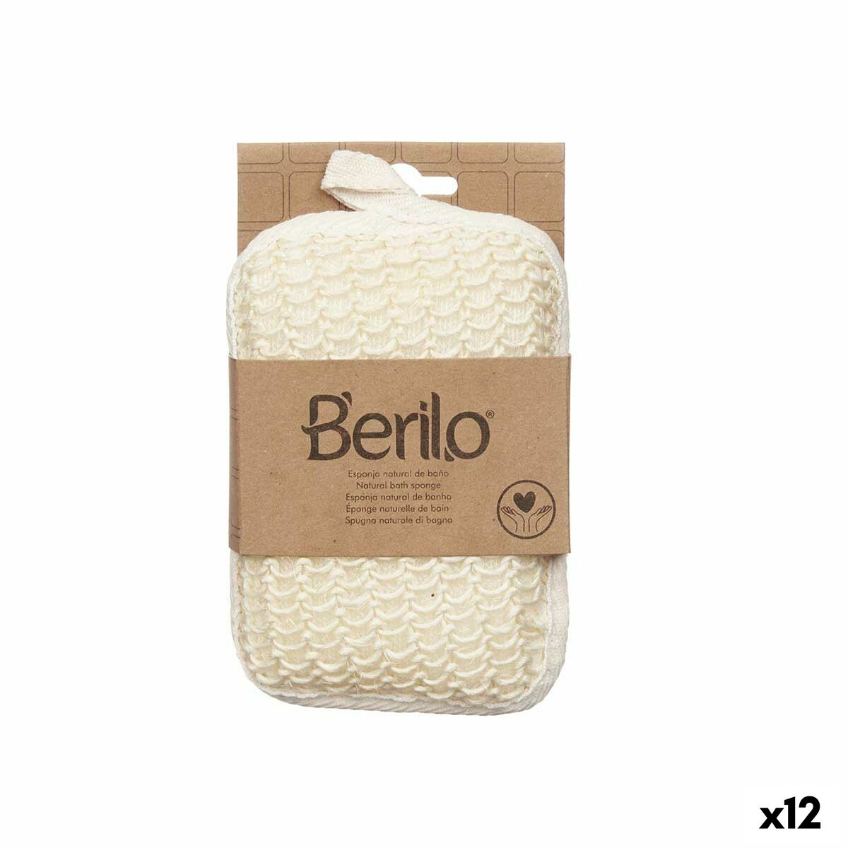 Rengöringssvamp Berilo Vit Beige 11 x 16,5 x 3 cm (12 antal)
