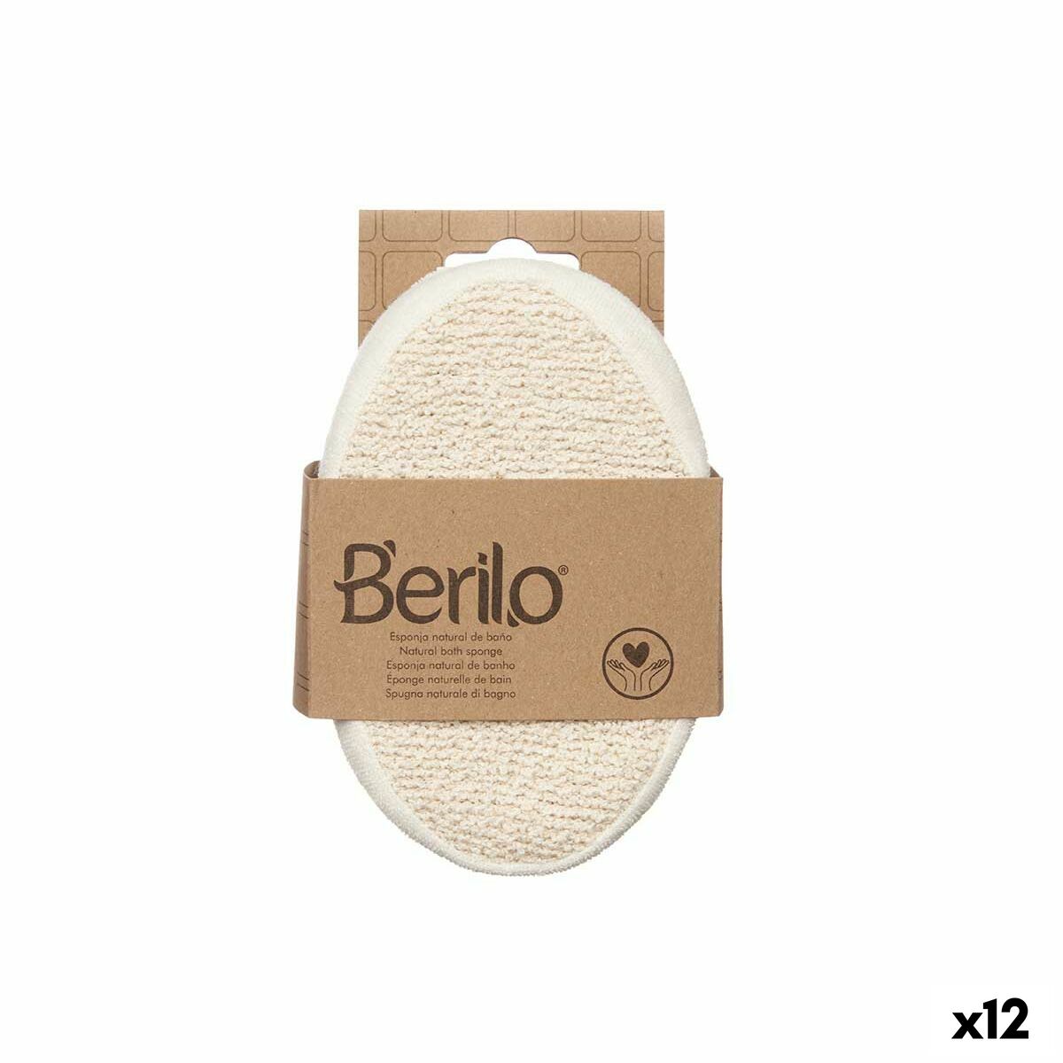 Rengöringssvamp Berilo Vit Beige 15 x 5 x 10 cm (12 antal)