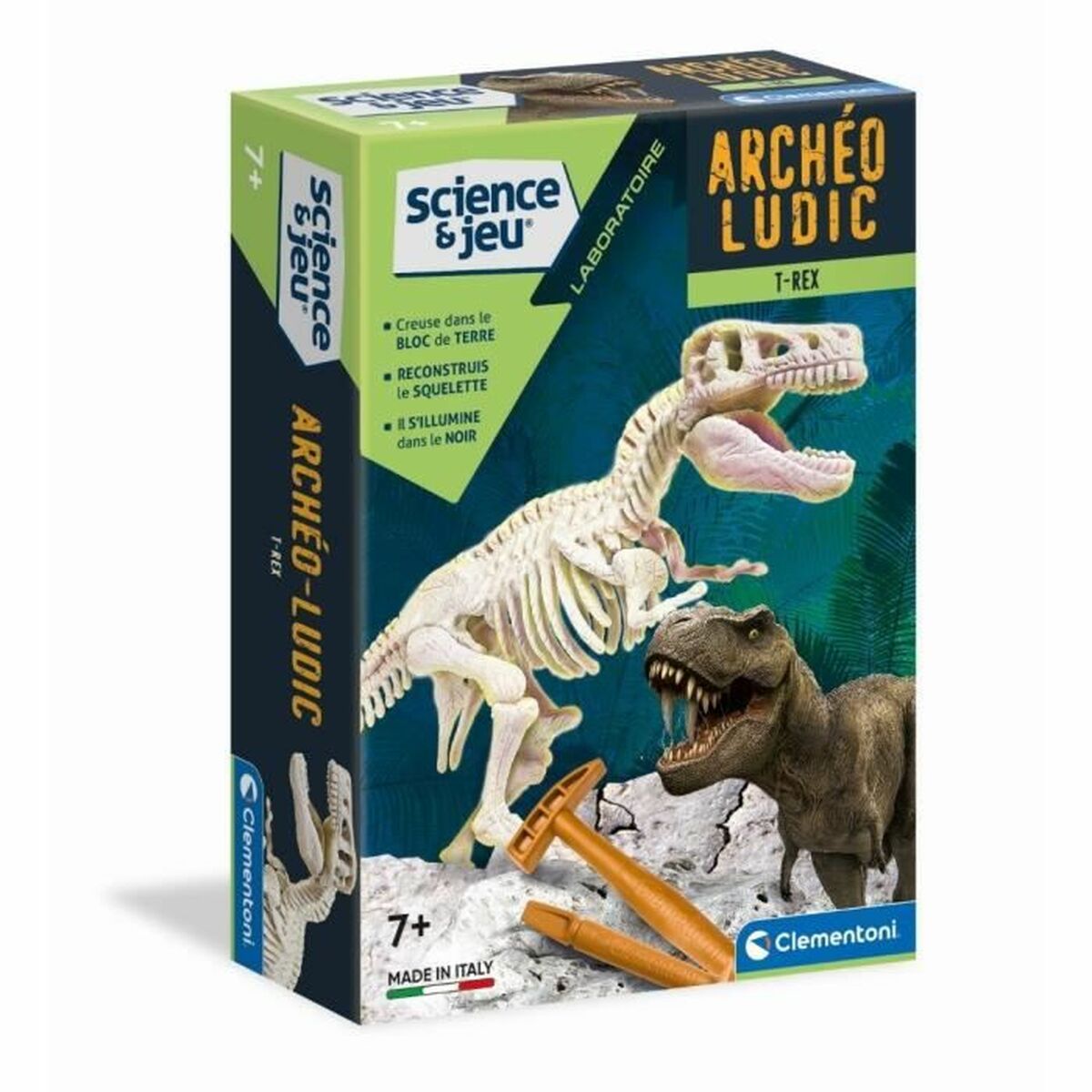 Utgrävningsspel Clementoni T-Rex fosforescente