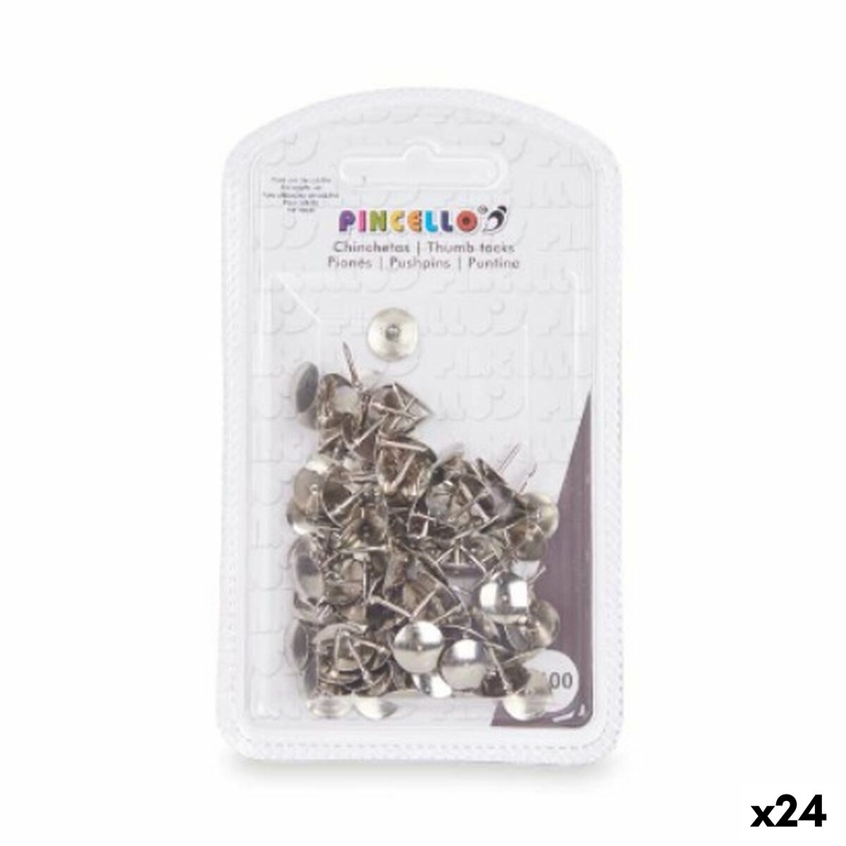 Häftstift Pincello Silvrig Metall (24 antal)