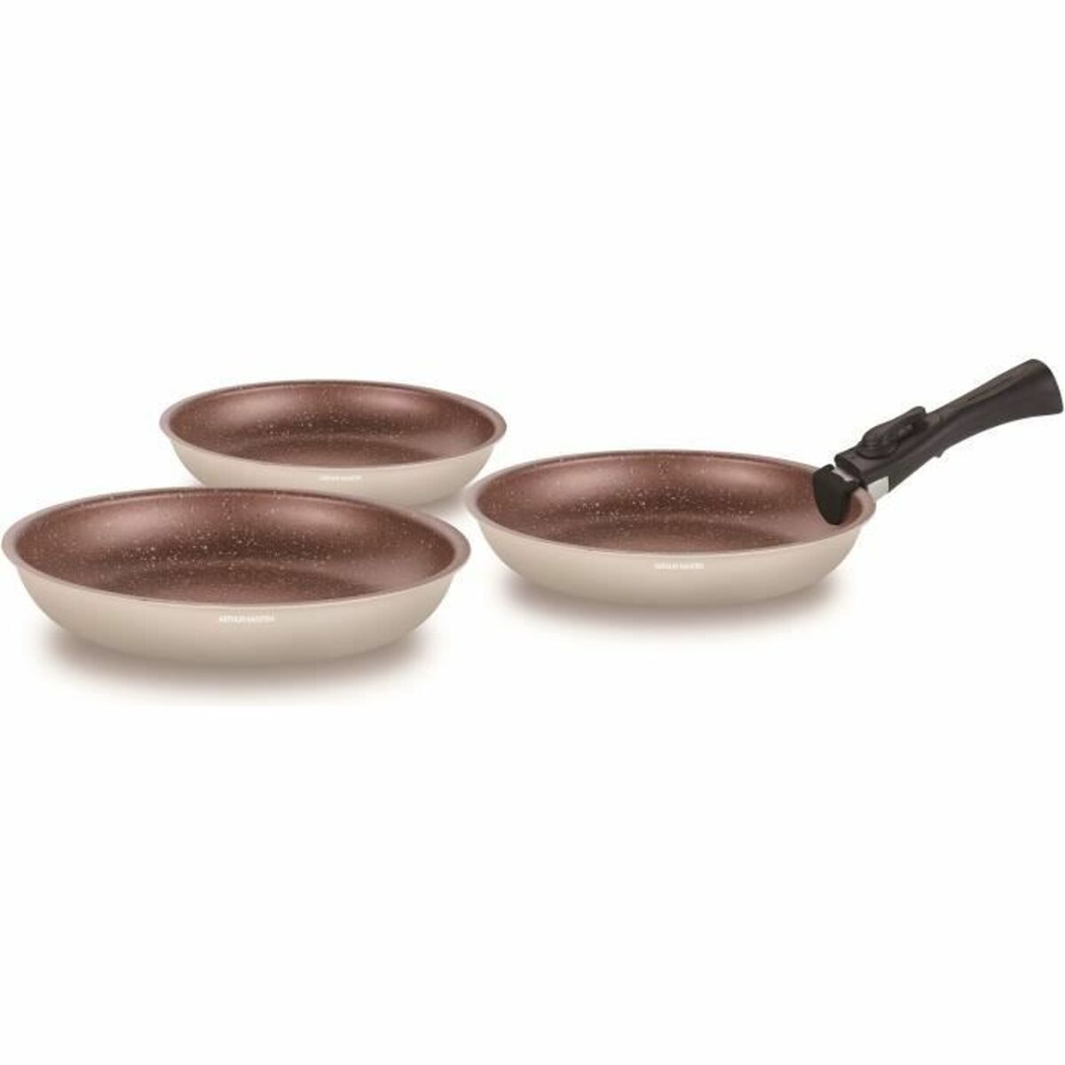 Set med stekpannor Arthur Martin Beige Kräm Aluminium 4 Delar (3 antal) - 2