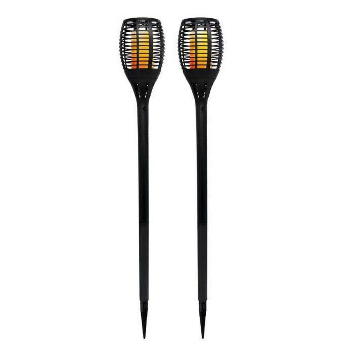 Trädgårdsfackla med solceller Lumi Garden Maity Sun Mini Svart Plast 70 cm (2 antal)
