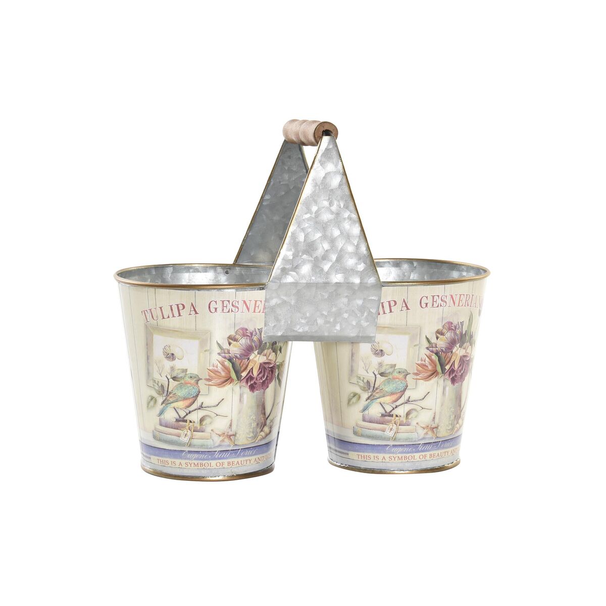 Kruka DKD Home Decor Rosa Metall Shabby Chic 24 x 12 x 23 cm
