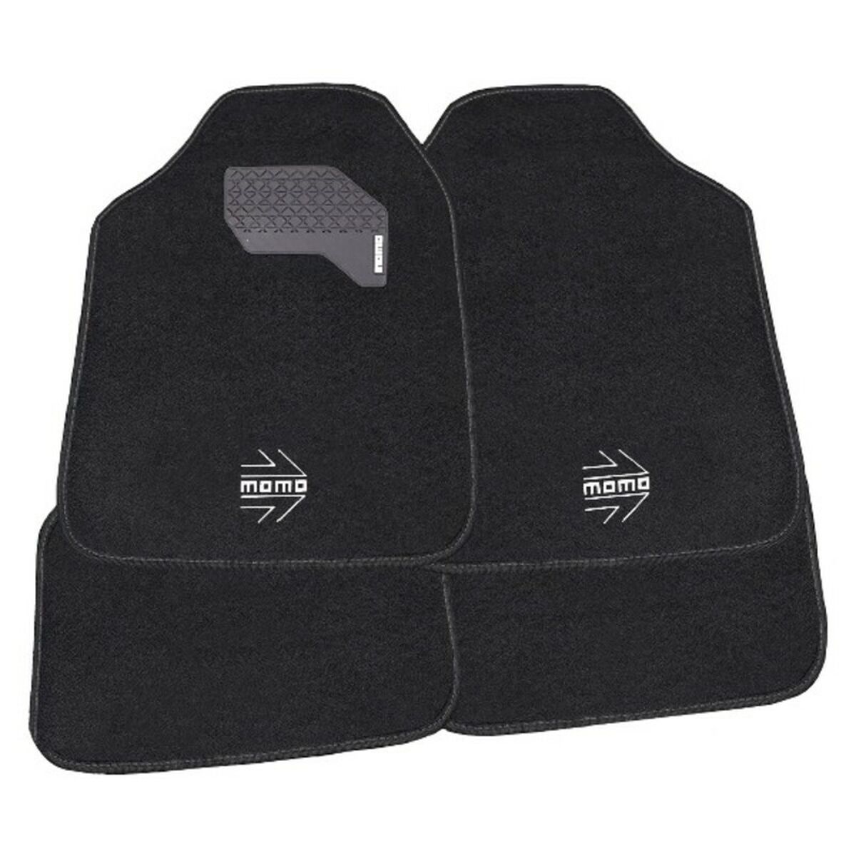 Set med bilgolvmattor MOMO MOMLCM015BW Vit/Svart 4 uds