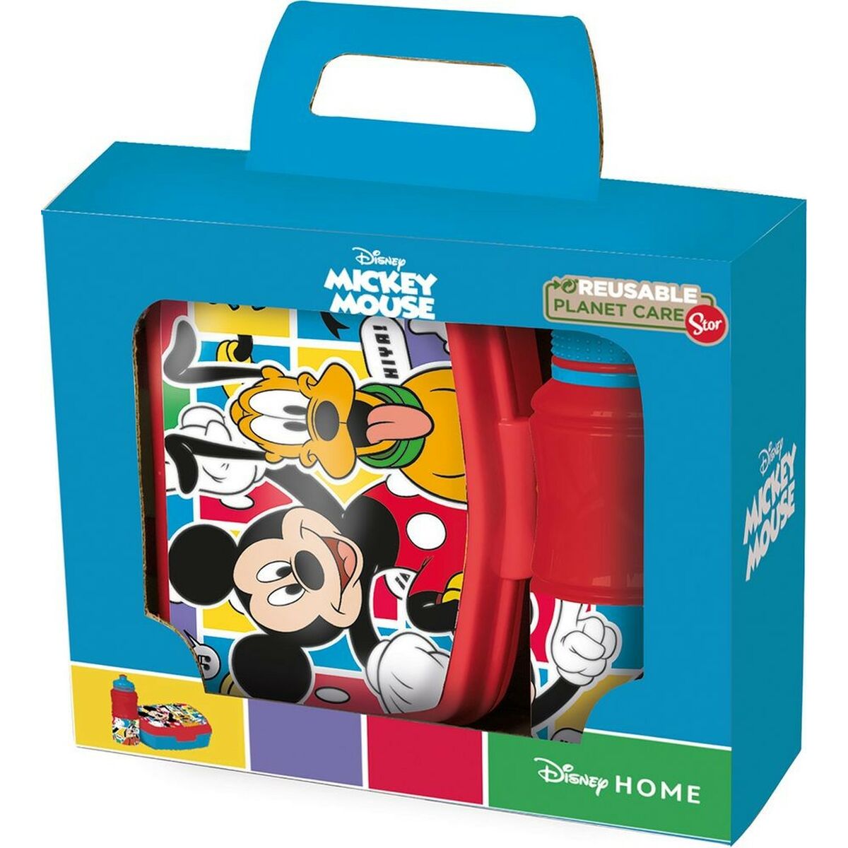 Skål med vattenflaska Mickey Mouse CZ11277 380 ml 17 cm Plast - 2