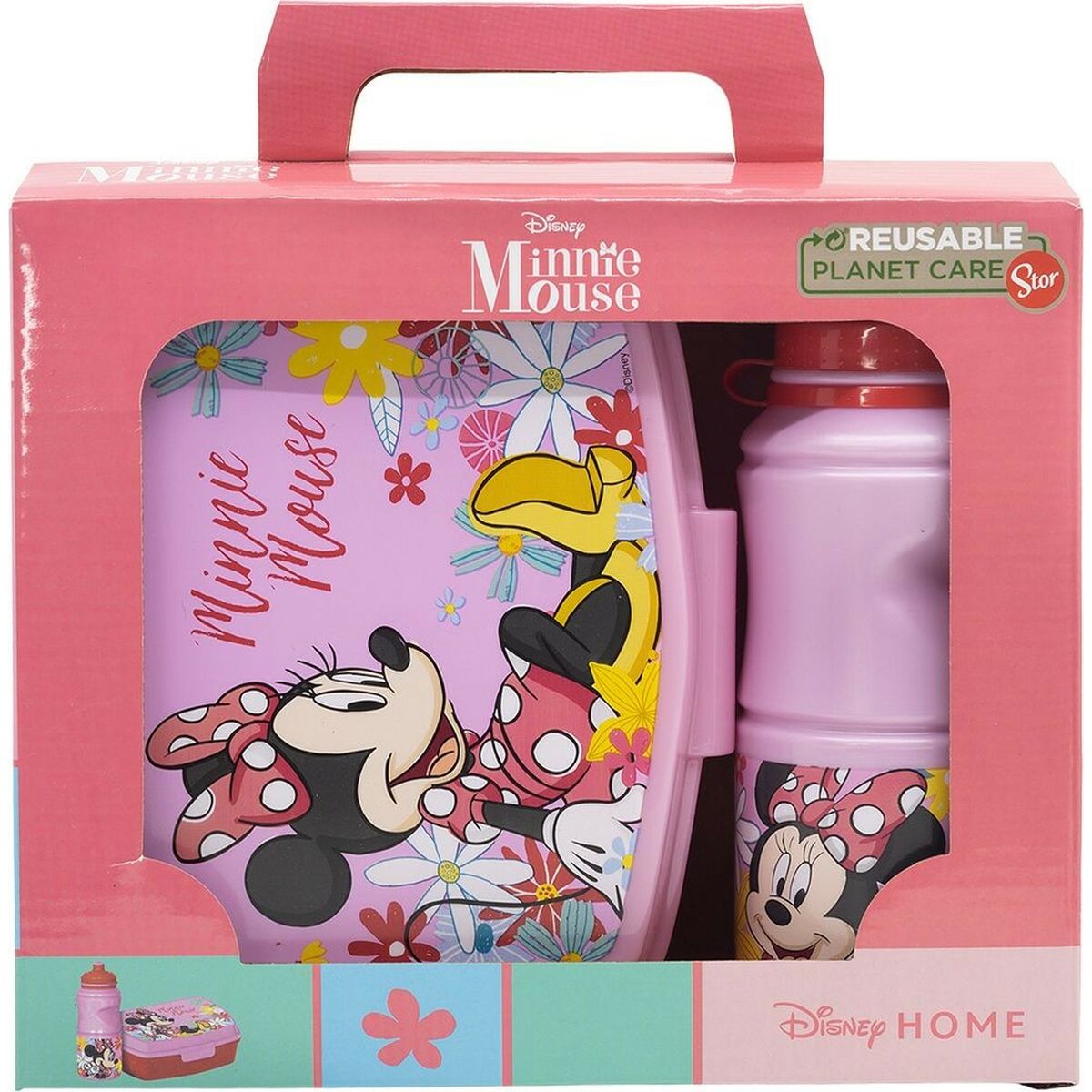 Skål med vattenflaska Minnie Mouse CZ11278 380 ml 17 cm Plast - 3
