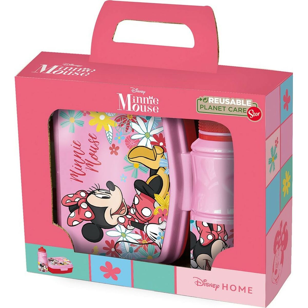 Skål med vattenflaska Minnie Mouse CZ11278 380 ml 17 cm Plast - 2