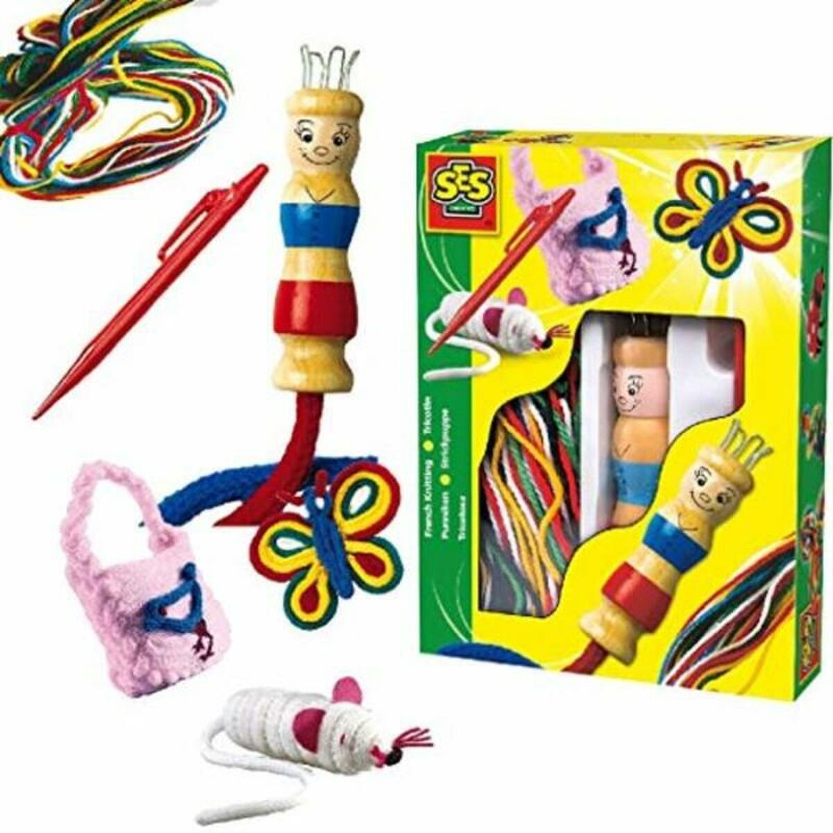 Utbildningsspel SES Creative Tricotin  With yarns of different colors Multicolour (1 Delar)