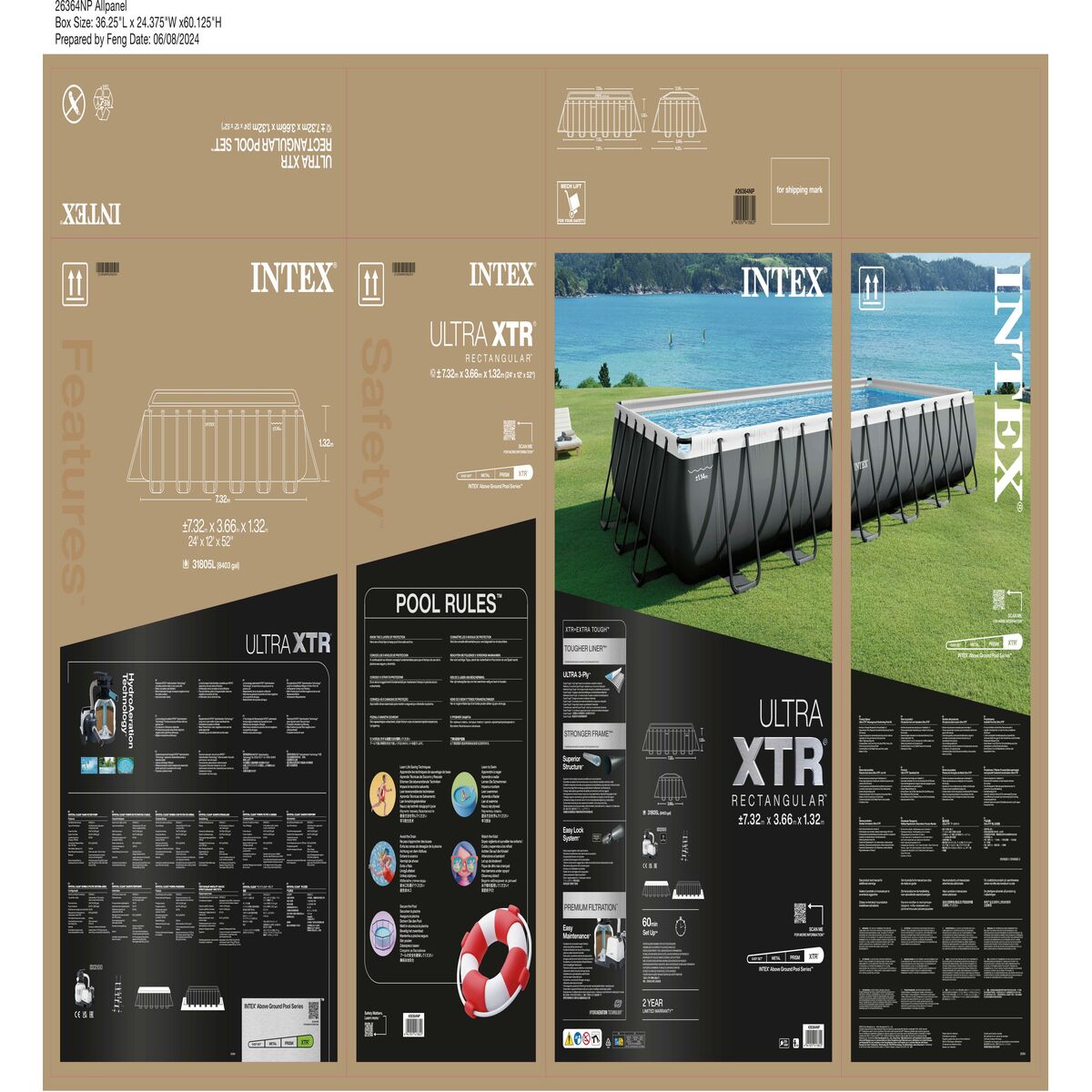 flyttbar pool Intex 732 x 132 x 366 cm - 2
