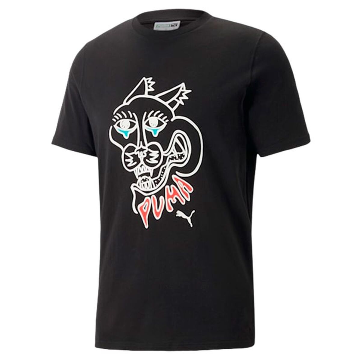 T-shirt med kortärm Herr Puma Graphic Svart