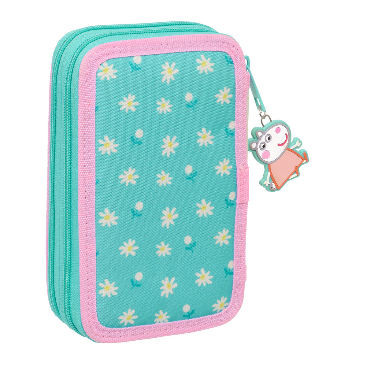 Pennfodral med tillbehör Peppa Pig Pretty flowers Gul Mint 12.5 x 19.5 x 4 cm 29 Delar - 2