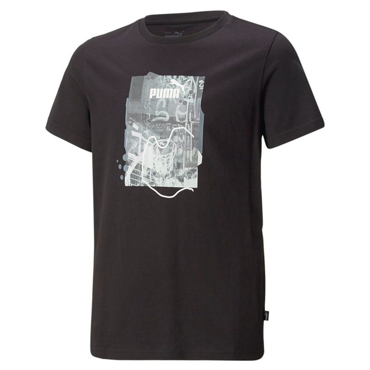Barn T-shirt med kortärm Puma Essentials+ Street Art Grap Svart