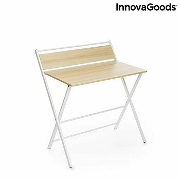 Hopfällbart skrivbord med hylla InnovaGoods Tablezy Trä (Renoverade A)