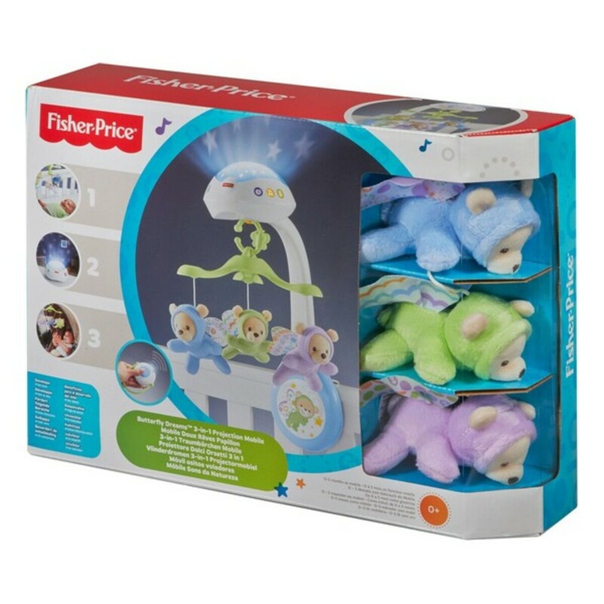 Mobil Projektor Fisher Price Vit Multicolour Plast