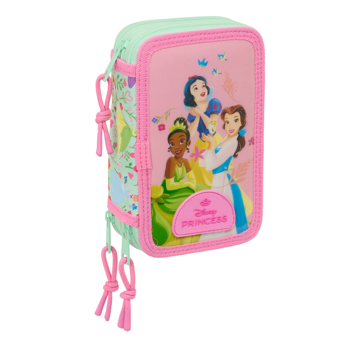 Pennfodral med tillbehör Disney Princess Bloom Rosa Aquamarine 12,5 x 19,5 x 5,5 cm 37 Delar