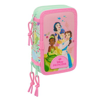 Pennfodral med tillbehör Disney Princess Bloom Rosa Aquamarine 12,5 x 19,5 x 5,5 cm 37 Delar