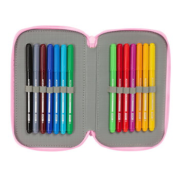 Pennfodral med tillbehör Glow Lab Swing Multicolour 12,5 x 19,5 x 5,5 cm 37 Delar
