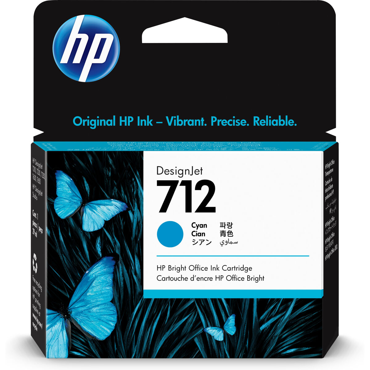 Original Bläckpatron HP 712 Turkos 29 ml