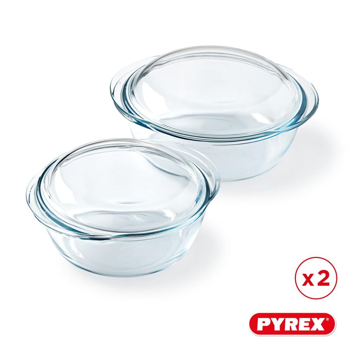 Kastrull Pyrex Transparent 25 x 20 x 27 cm 2 antal - 4