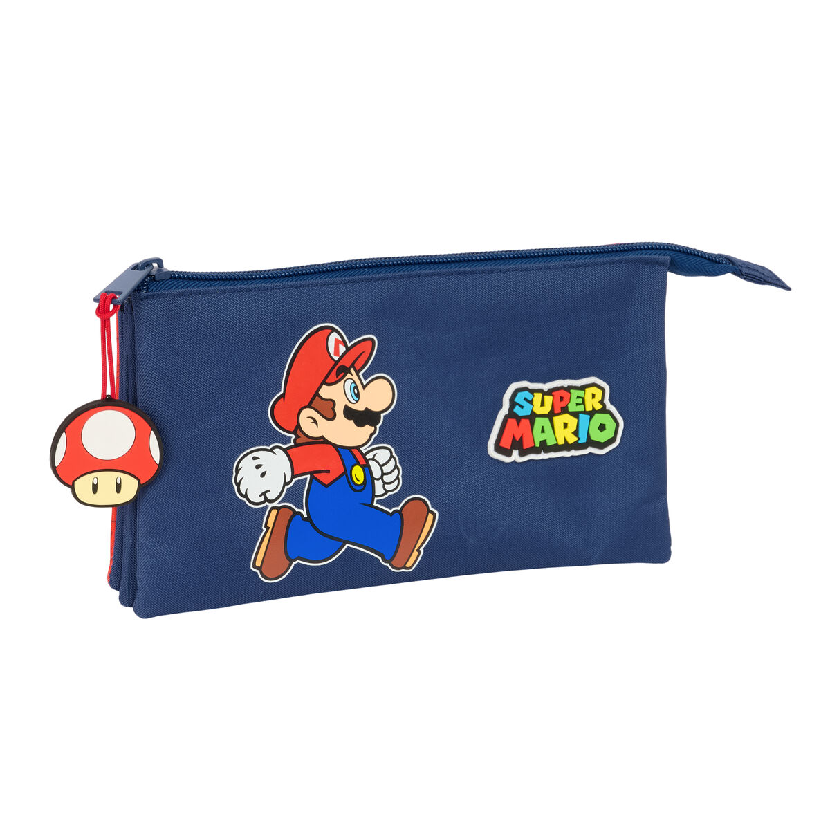 Tredubbel Carry-all Super Mario Trick Röd Mörkblå 22 x 12 x 3 cm