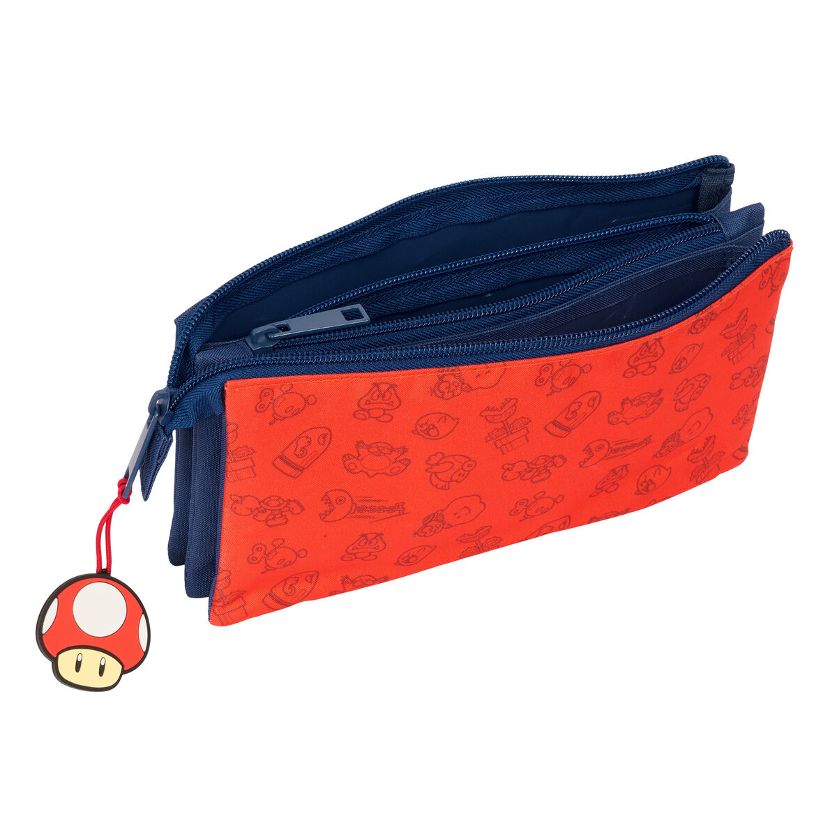 Tredubbel Carry-all Super Mario Trick Röd Mörkblå 22 x 12 x 3 cm - 3