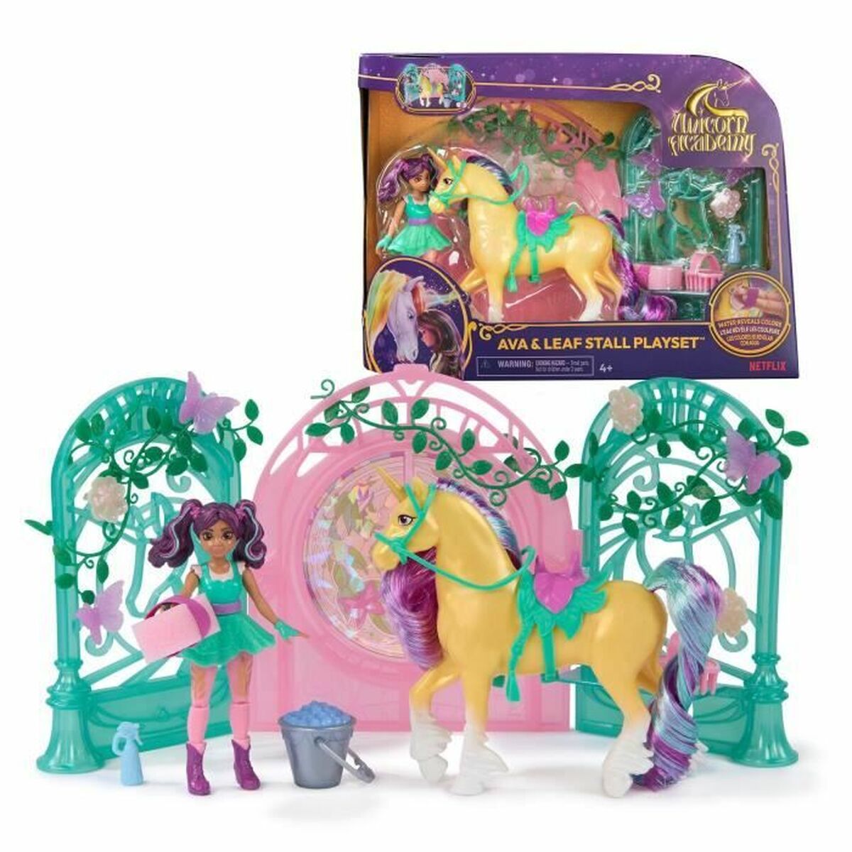 Mjukisleksak Spin Master Mini Muñeca Ava y Leaf Color Reveal Unicorn Academy Multicolour Plast Enhörning