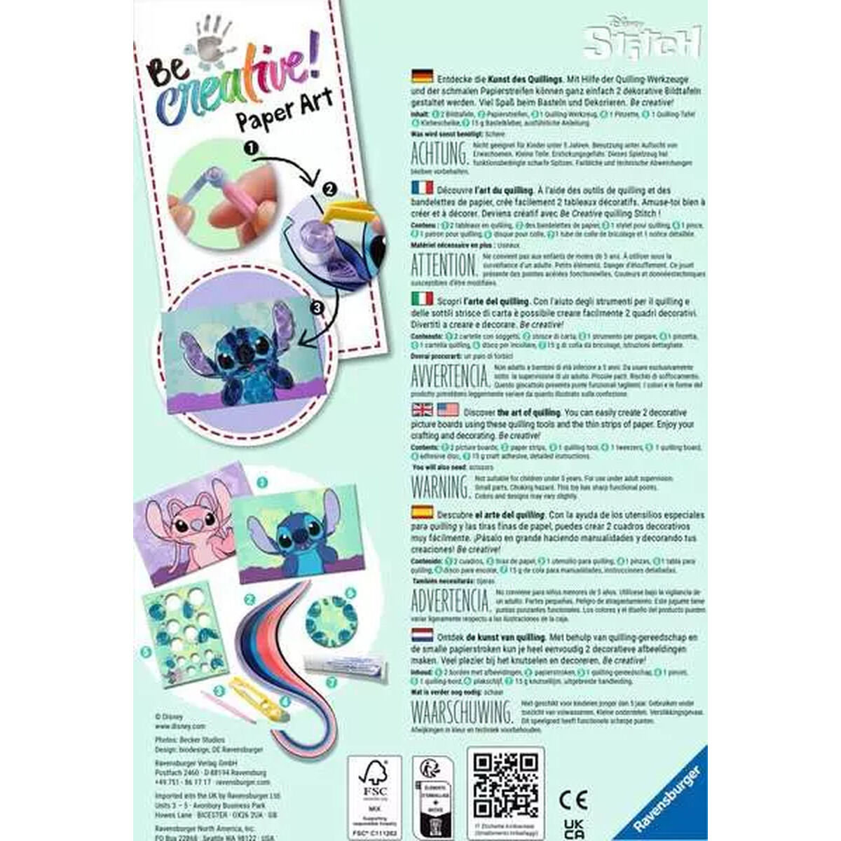 Craft Game Ravensburger Be creative ! Paper Art Stitch - 3