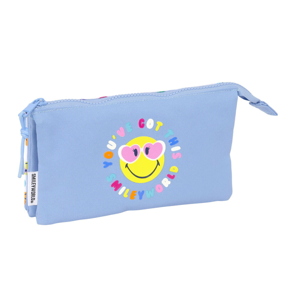 Bag Smiley Joyful Multicolour Ljusblå 22 x 12 x 3 cm