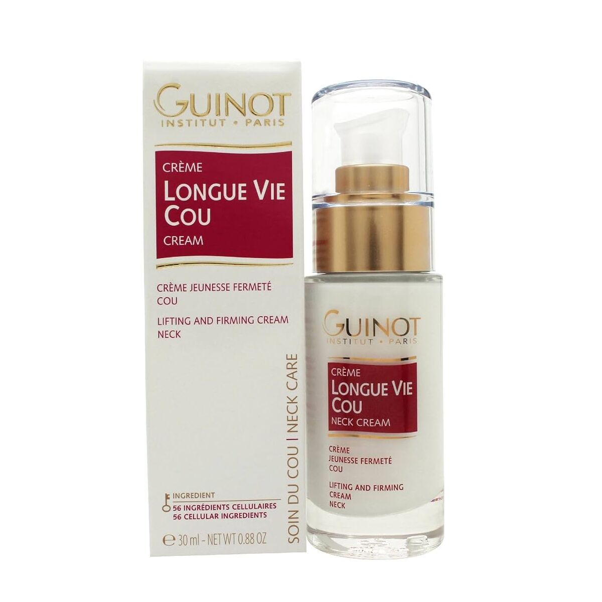 Hals- och dekolletagekräm Guinot Longue Vie 30 ml