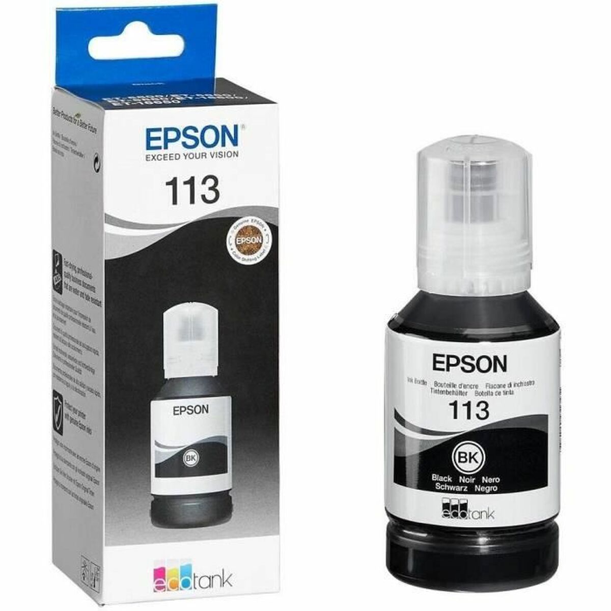 Påfyllningsbläck Epson 113 Svart