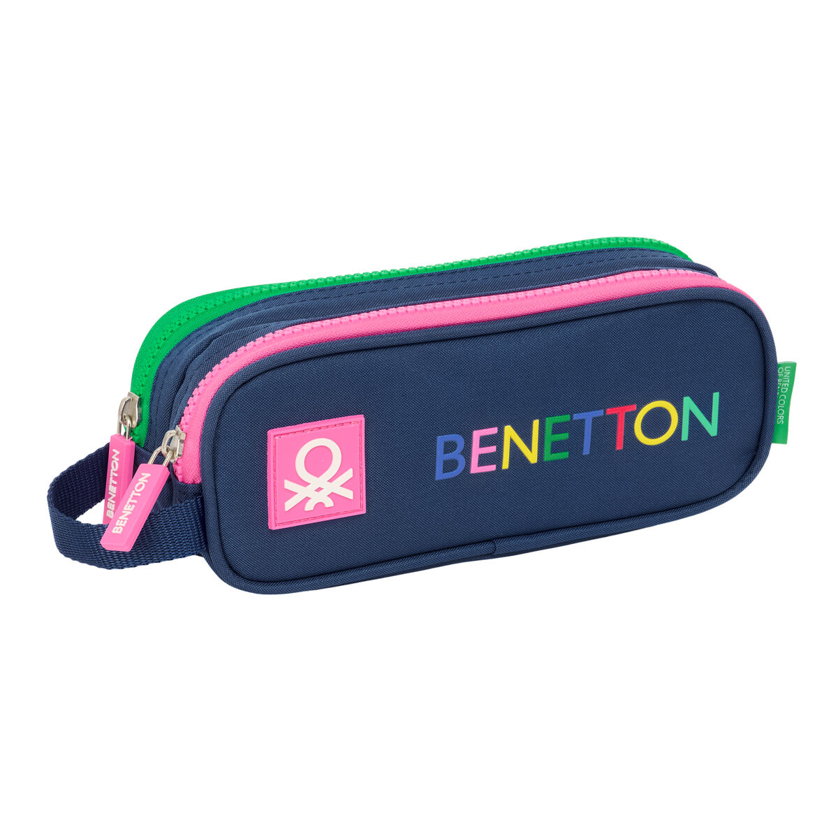 Dubbel bär-allt Benetton Damero Marinblå 21 x 8 x 6 cm