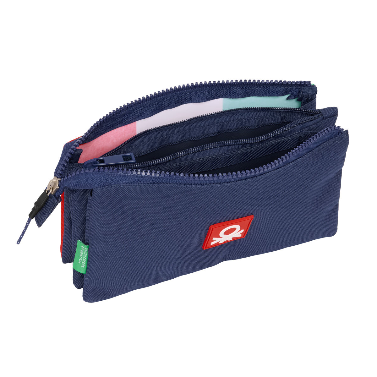 Tredubbel Carry-all Benetton Flag Marinblå 22 x 12 x 3 cm - 2
