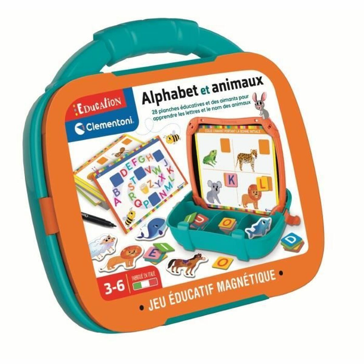 Sällskapsspel Clementoni Magnetic Letters & Animals Case 27 x 23 x 5 cm 28 x 6 x 24 cm