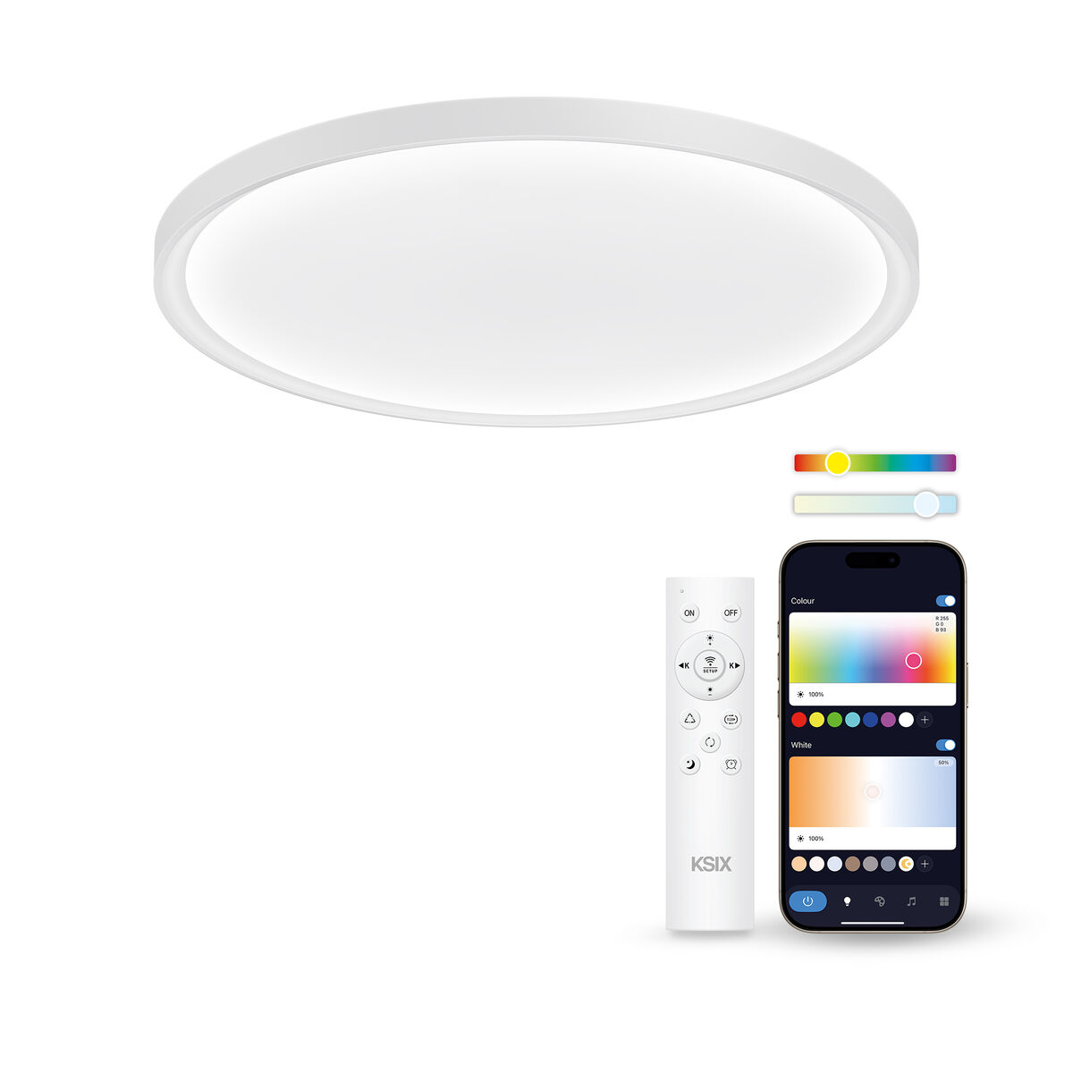 Infälld taklampa med LED KSIX SmartLED KSIX Halo 2 Vit Plast 25 W (3000k - 6500k) (6500 K)