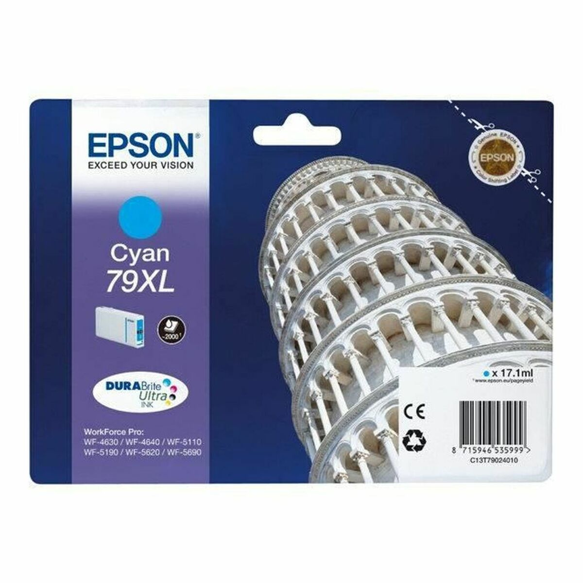 Original Bläckpatron Epson 79XL Pisa Tower Turkos