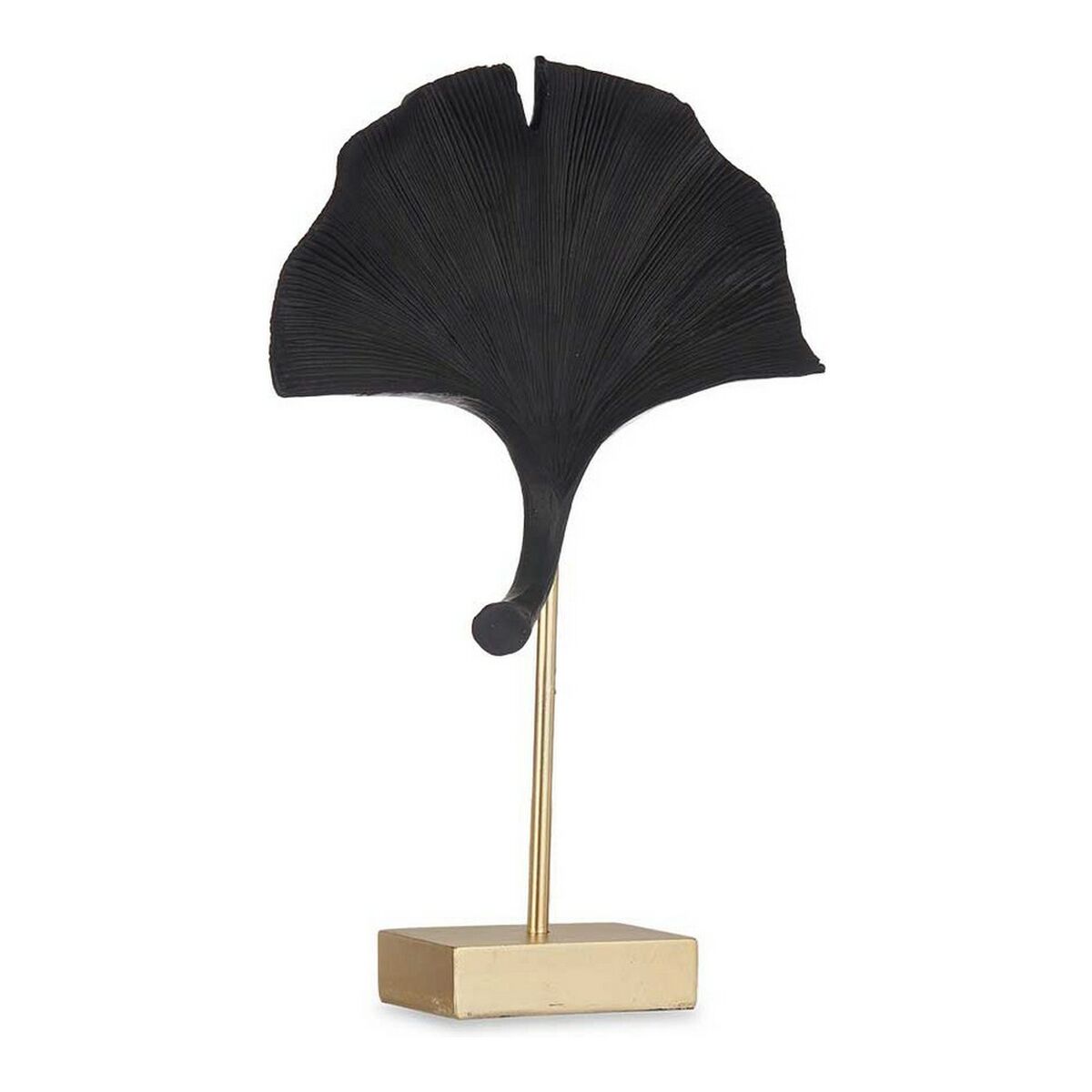 Prydnadsfigur Gift Decor Svart Gyllene Blomster 8 x 37 x 24,5 cm