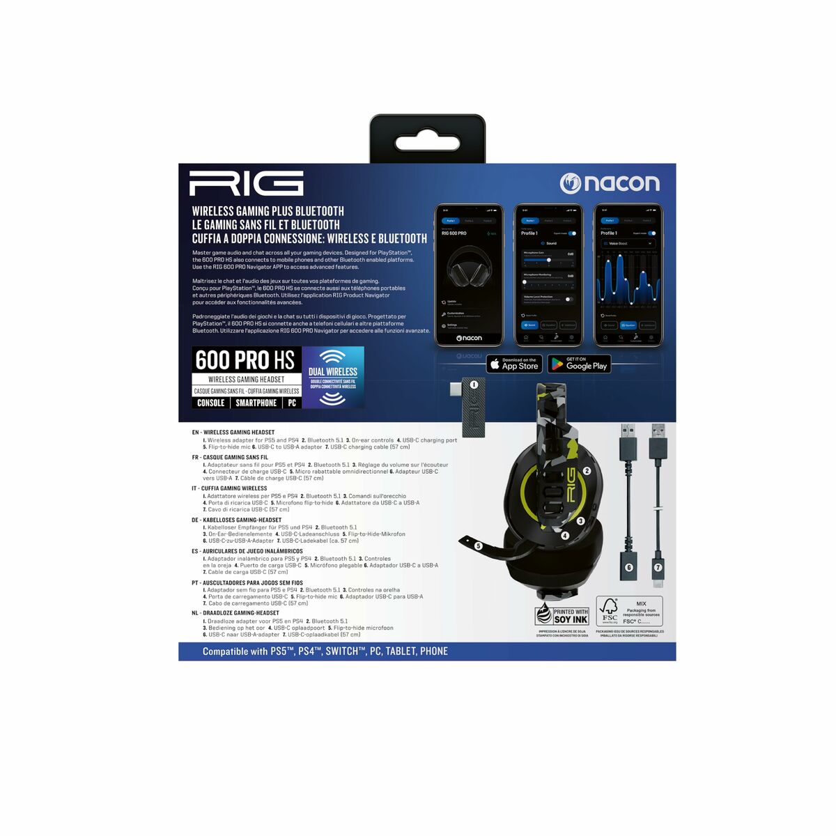 Hörlurar Nacon RIG600PROHSACID - 2