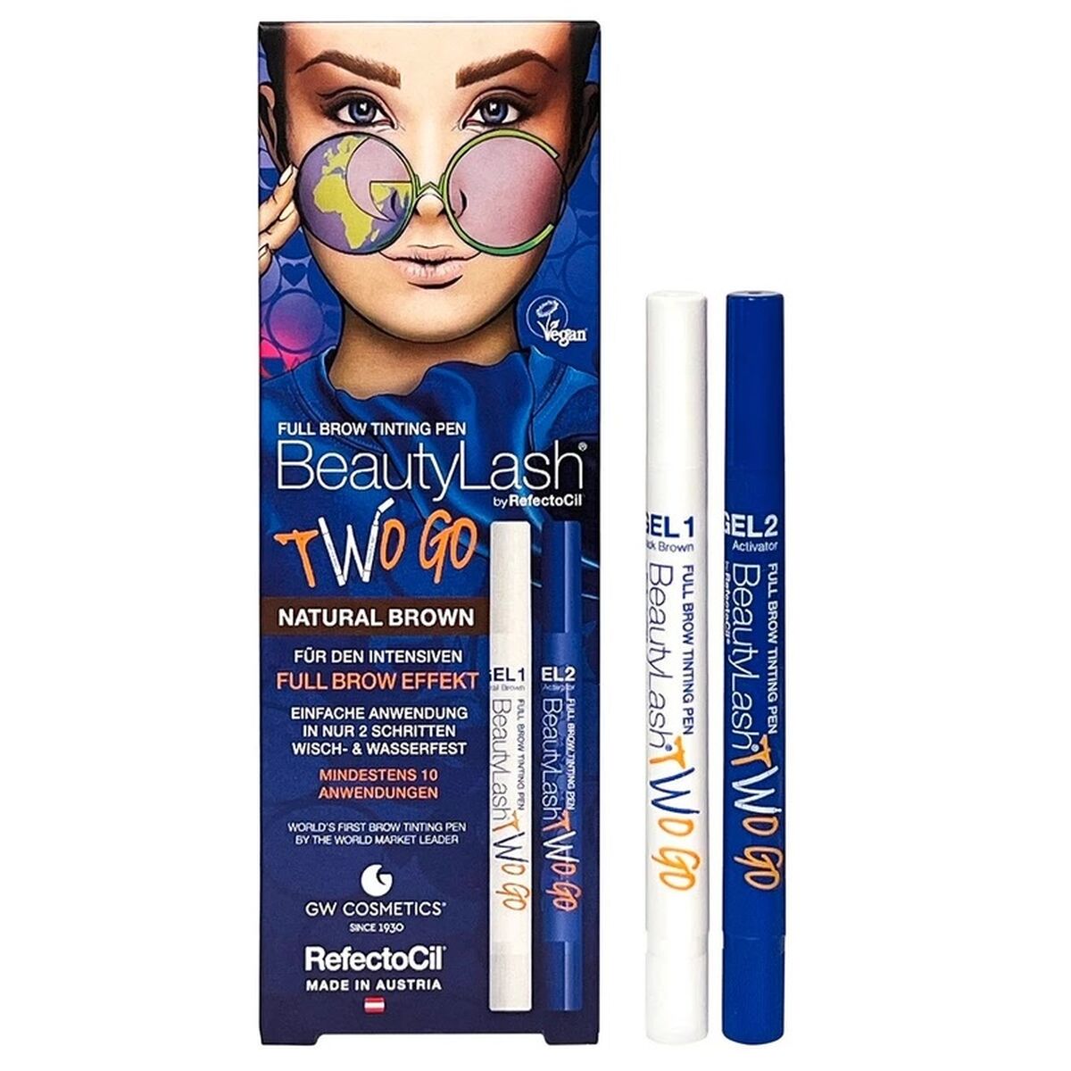 Färg till ögonfransar RefectoCil BeautyLash Two Go Natural Brown 2 Delar - 2