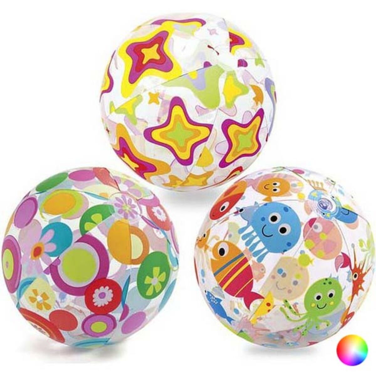 Uppblåsbar boll Intex 59040NP 51 cm Vit Multicolour