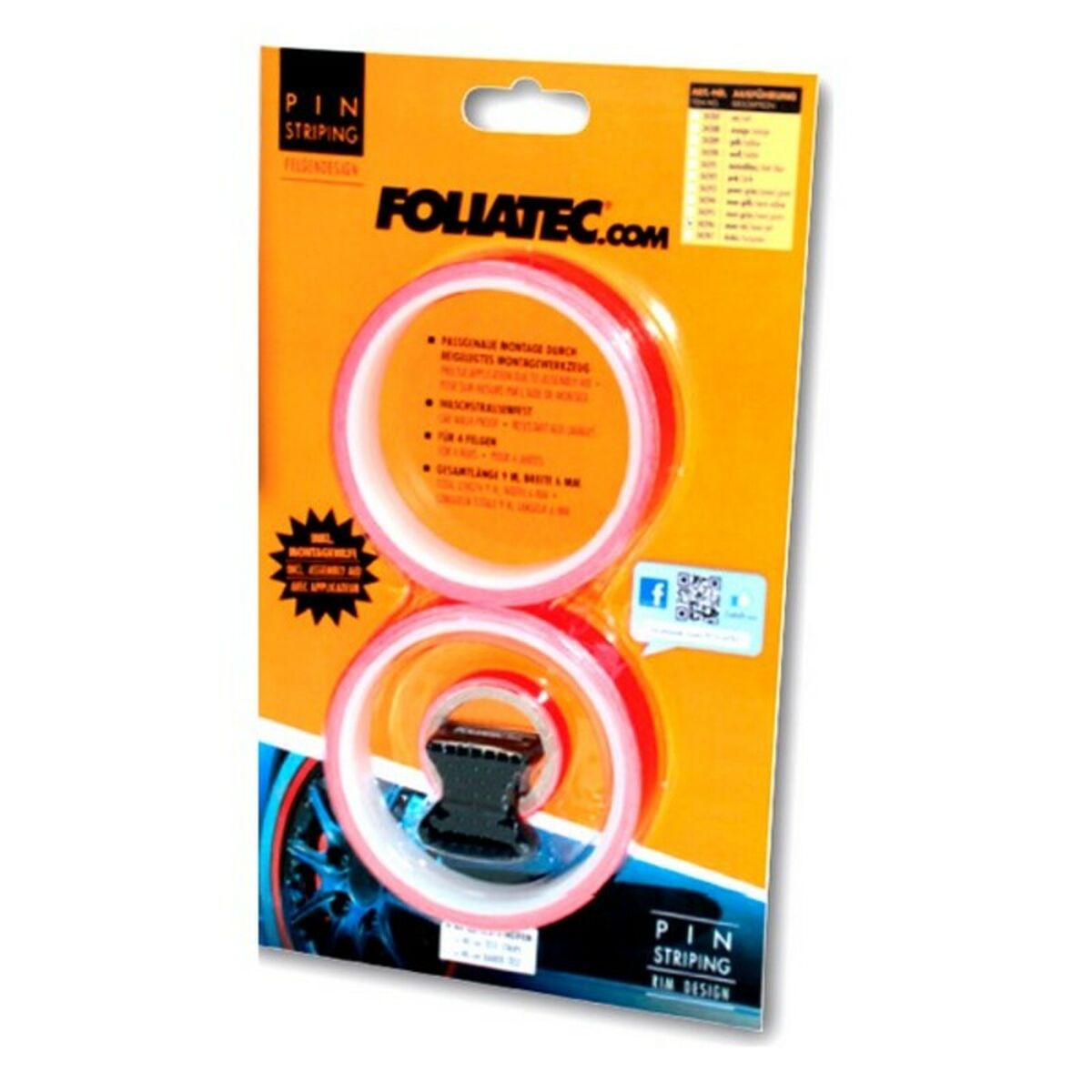 Tyre Adhesive Foliatec Röd (4 x 2,15 m) - 2