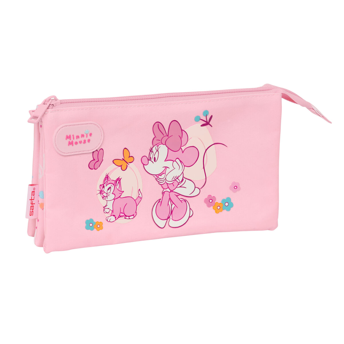 Tredubbel Carry-all Minnie Mouse Baby Rosa 22 x 12 x 3 cm