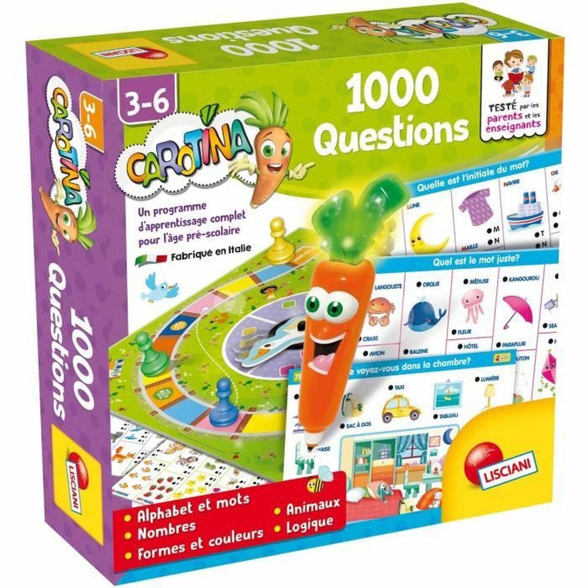 Pedagogiskt spel för små barn Lisciani Giochi Carotina 1000 Questions
