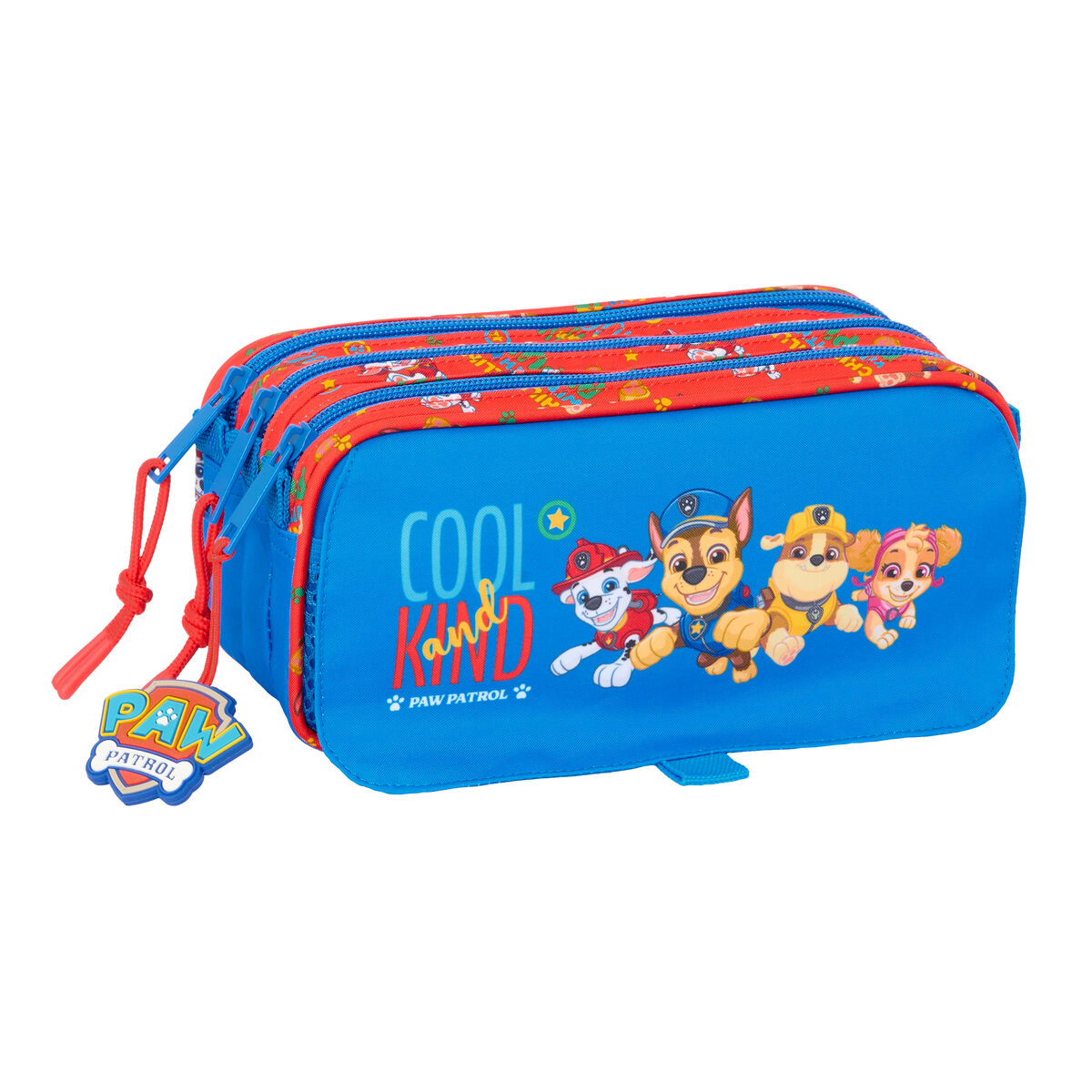 Tredubbel Carry-all The Paw Patrol Cool Blå Röd 21,5 x 10 x 8 cm