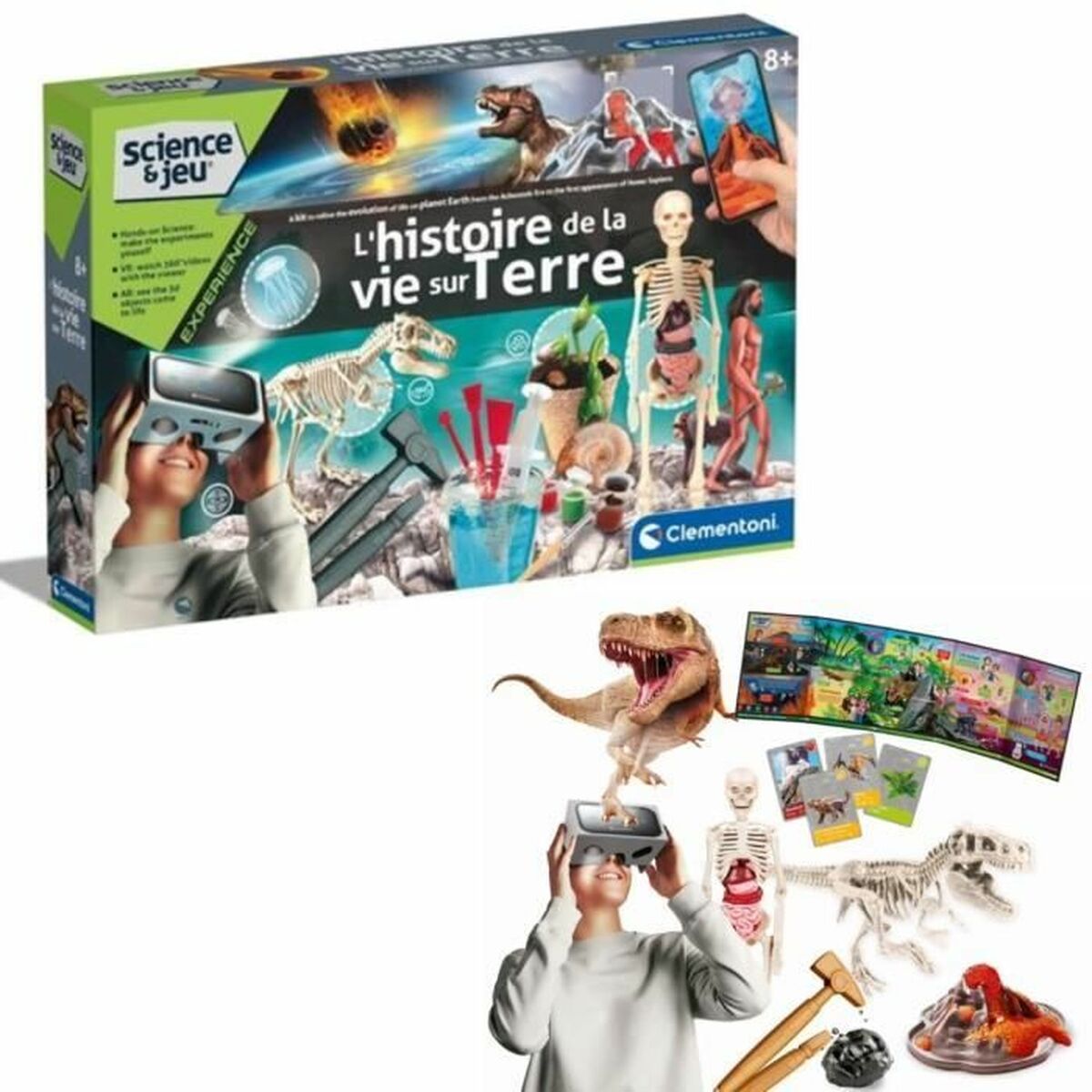 Vetenskapsspel Clementoni The history of life on Earth Virtual Reality More than 50 experiments (FR) - 2