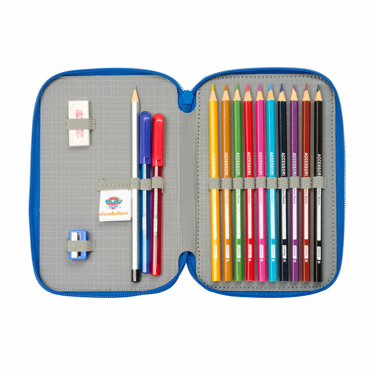Dubbelt pennfodral The Paw Patrol Cool Blå Röd 12.5 x 19.5 x 4 cm 29 Delar - 2