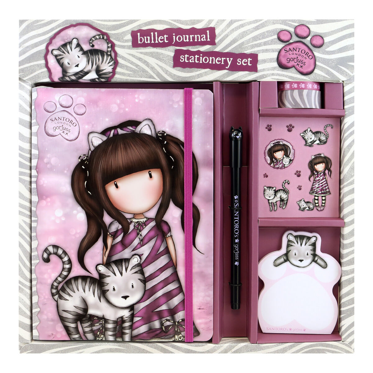 Brevpapper Set Gorjuss Ruby wild Rosa Grå